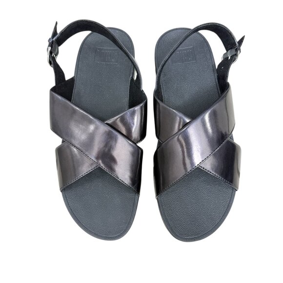 Fitflop Shoes - NWT Fitflop Lulu Cross Back Strap Balck Mirror Women's sandals size 10